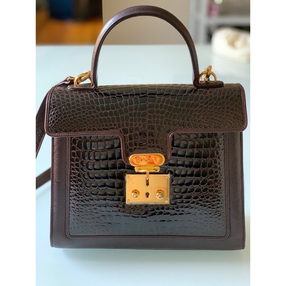 crocodile embossed leather handbags